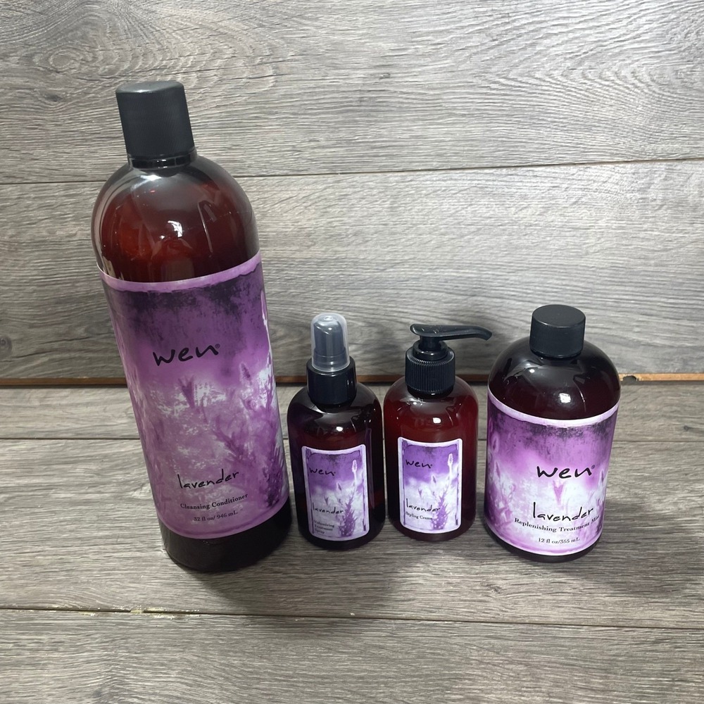 Wen Hair Care Set Unisex 4 Piece Purple Lavender Botanical Hydrating Collection